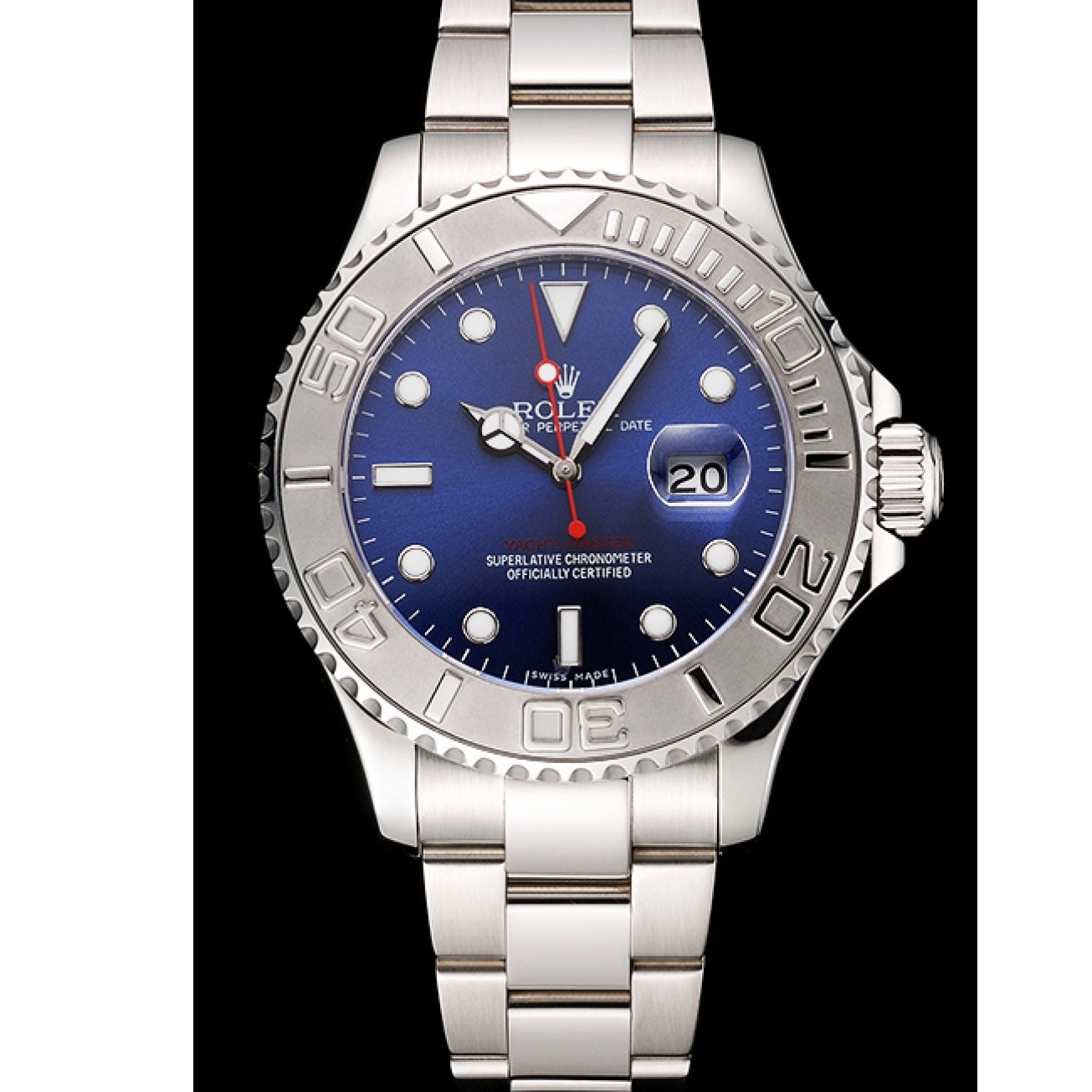 Aaa replica watch Bracelet Steel Case Stainless Blue Rolex And Yacht-Master Dial 0520